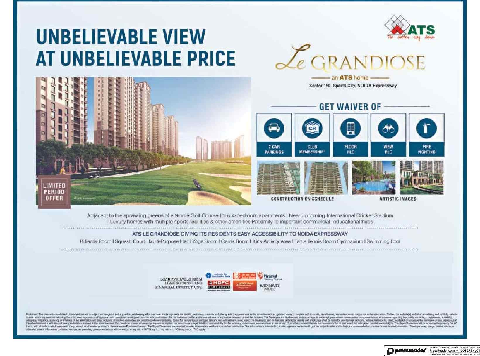 Experience unbelievable view at unbelievable price at ATS Le Grandiose in Noida Update